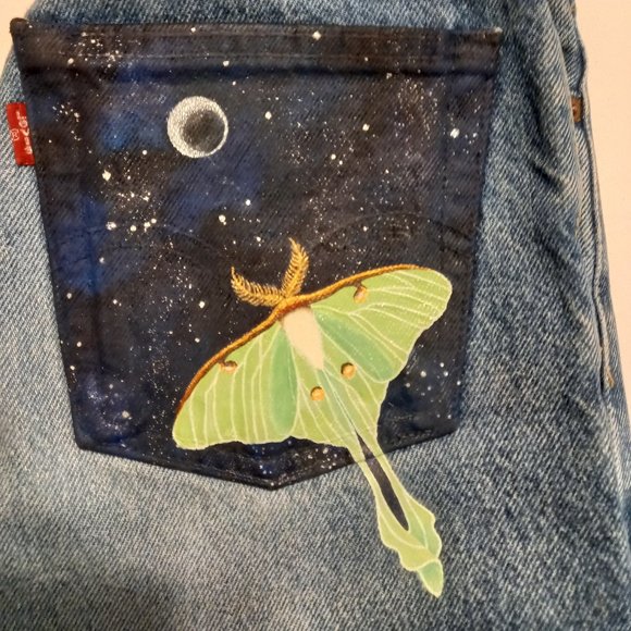 Custom embellished Levis 569 jeans - Picture 2 of 8